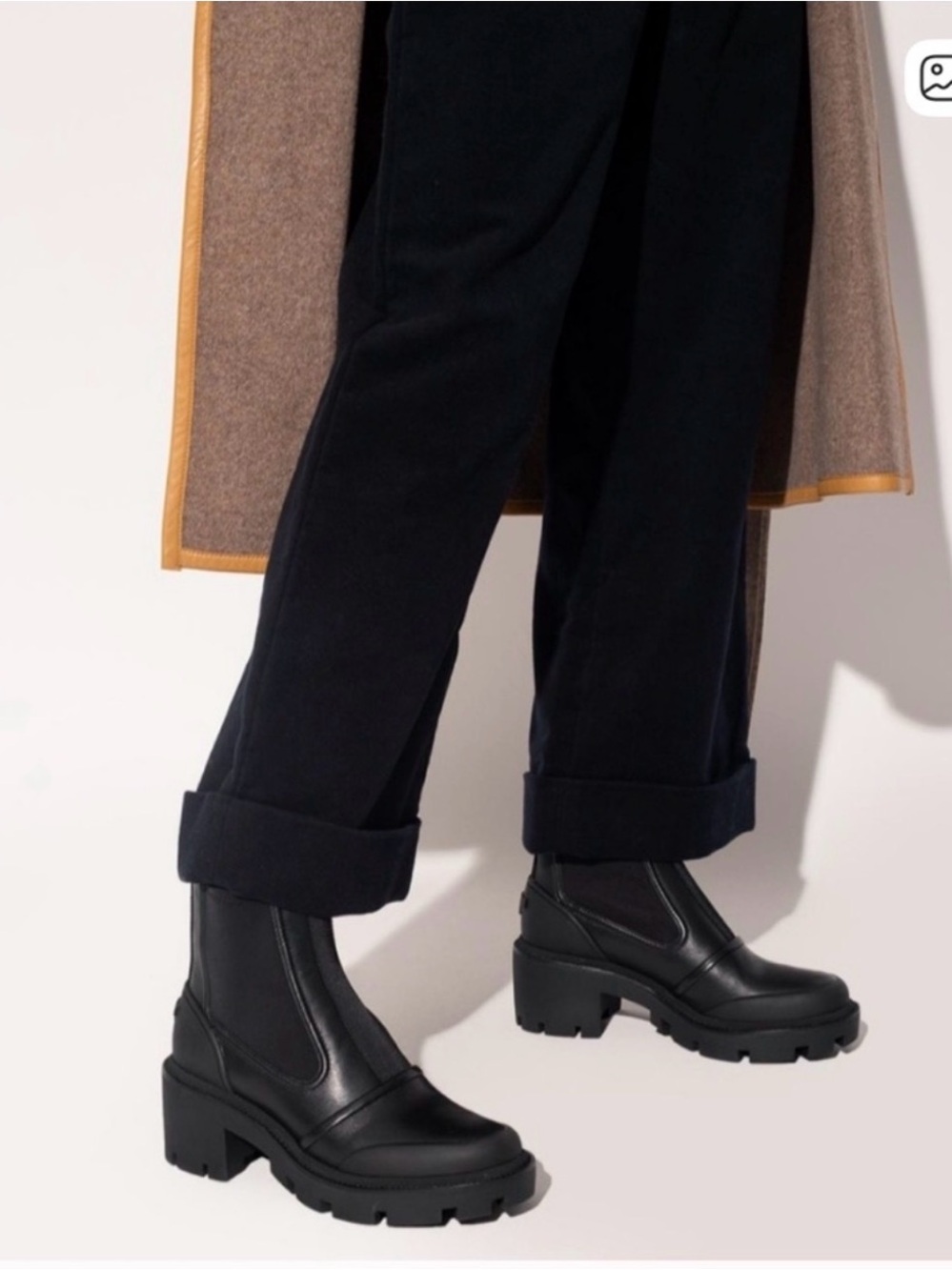 Tory Burch Chunky Black Chelsea Boots - Lug Sole